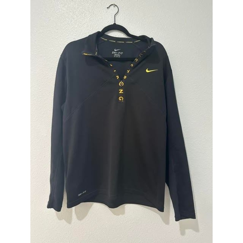Nike Dri-FIT Livestrong Mens XL Quarter Zip Pullover Black Yellow Running Top